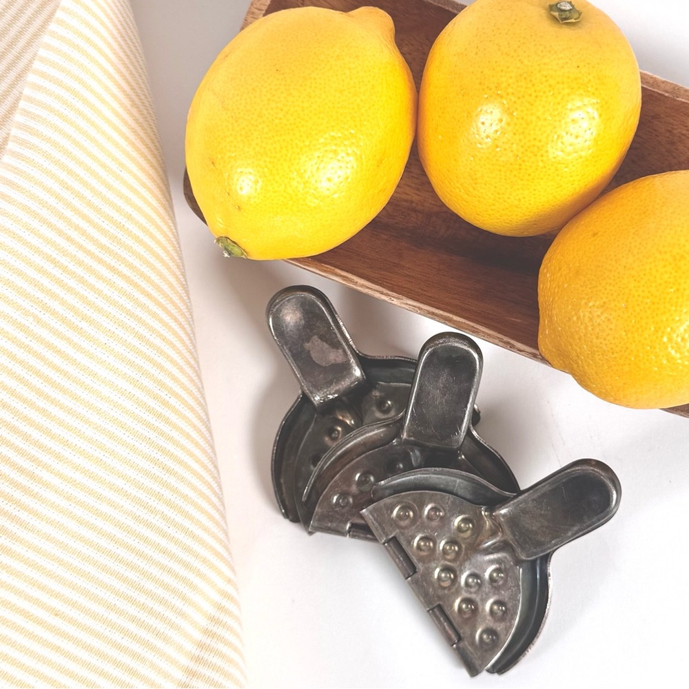 Vintage Metal Lemon Squeezer Set of 3 | Rustic Kitchen & Bar Tool
